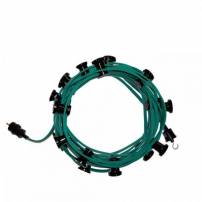 Guirlande Guinguette cable vert 10m 15 douilles E27 connectable