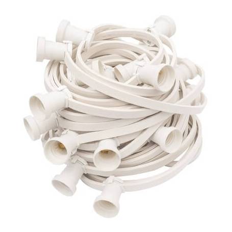 Guirlande Guinguette cable blanc 100m 150 douilles E27