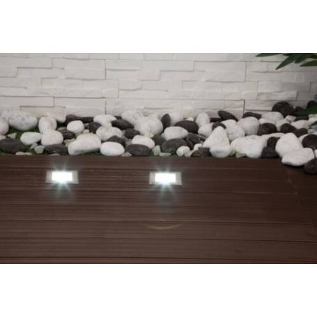 Spot LED encastrable extérieur carré blanc chaud 5W professionnel