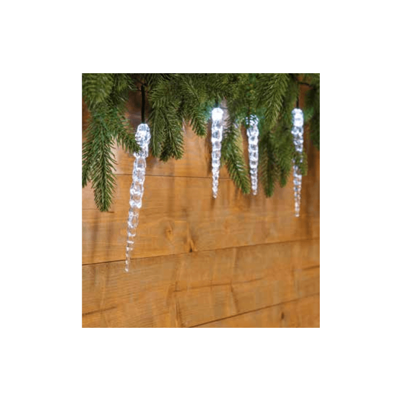Guirlande lumineuse glaçons stalactite 8M 40 LED blanc froid lumière fixe 24V IP44
