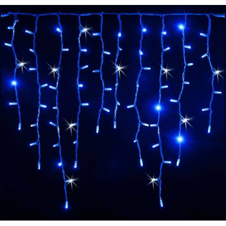 Guirlande LED stalactite flash 3M bleue et blanc froid raccordable