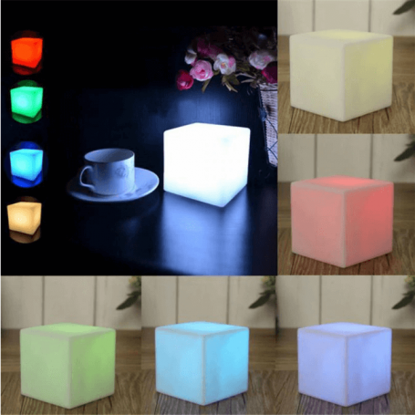 Mini cube lumineux led multicolore RVB piles sans fil autonome
