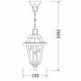 Suspension jardin classique style lanterne plastique IP44 noir professionnel