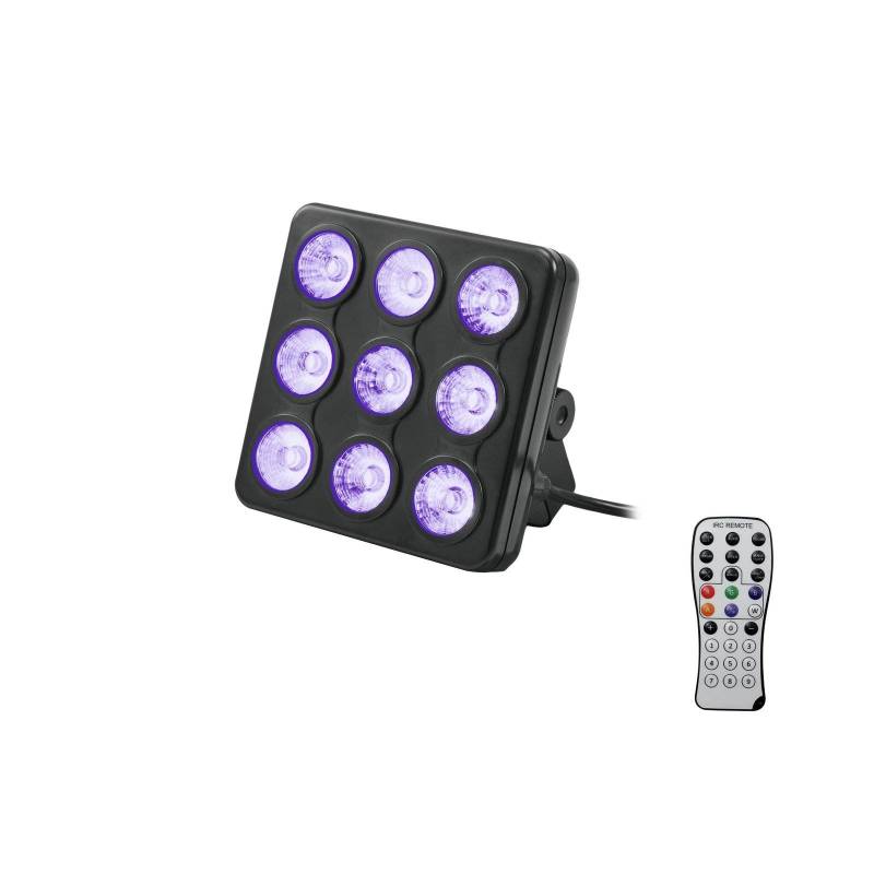 Projecteur scènique LED 13W RGB + UV avec télécommande professionnel