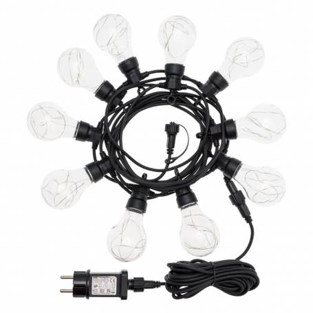 Guirlande Guinguette 5M 10 ampoules fil lumineux micro led connectable extérieur professionnel