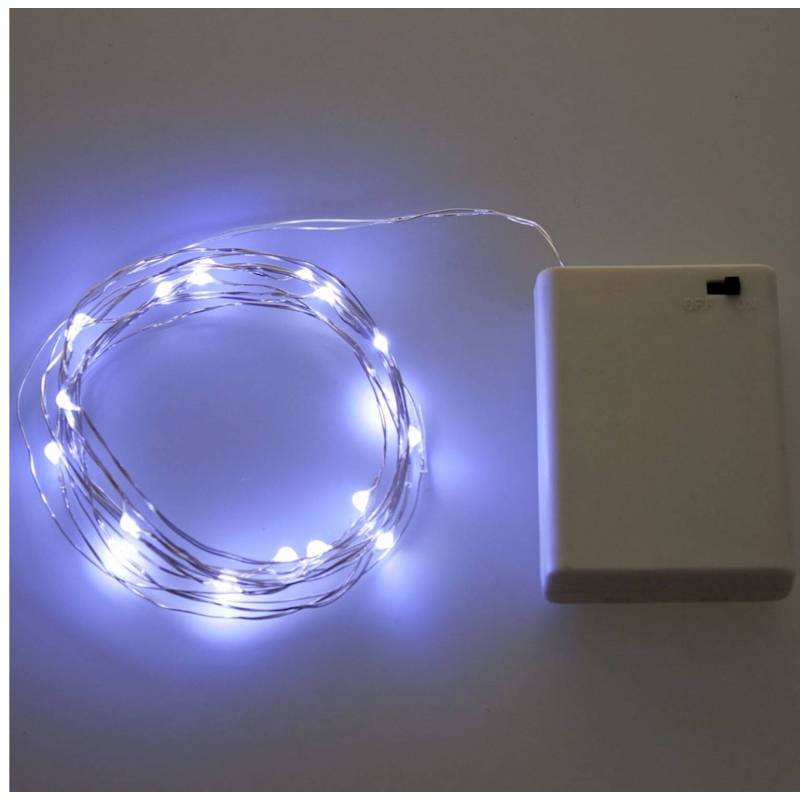Guirlande lumineuse pile LED blanc froid
