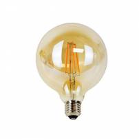 Ampoule led ronde  à filament E27 ambrée g125