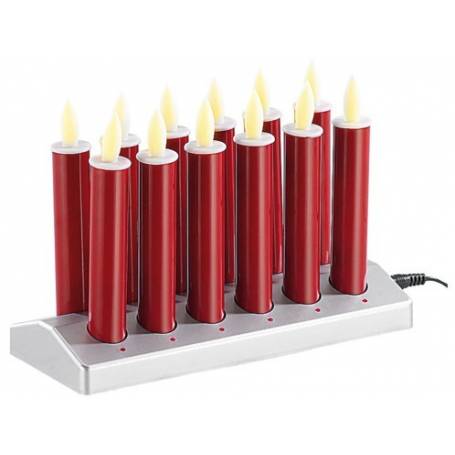 12 bougies led rouge rechargeables