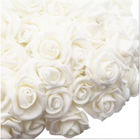 Bouquet 120 Roses blanches lumineuses 30CM professionnel