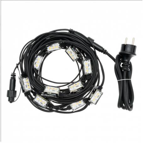 Guirlande stroboscopique flash 10 lampes blanc chaud connectable professionnelle ILLUPRO 230V professionnel