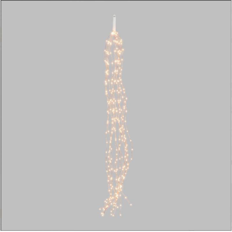 Cascade lumineuse LED 1M 15 branches 300 Micro LED blanc chaud vintage professionnel