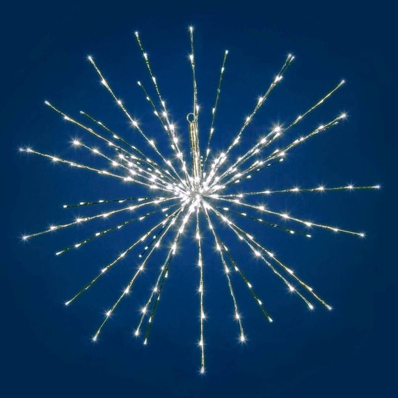 Boule lumineuse 1M flash avec branches argentées 280 LED blanc chaud professionnel
