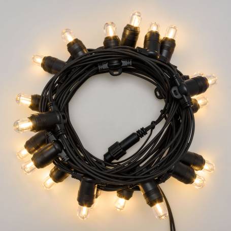 Guirlande Guinguette 6 metres 20 ampoules remplacables E14 blanc chaud connectable professionnelle professionnel