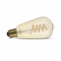 Ampoule Vintage spirale filament rétro ambré ST64 LED 4W blanc chaud professionnel