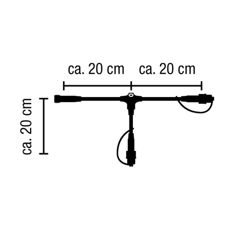Connecteur noir guirlande guinguette dimensions techniques