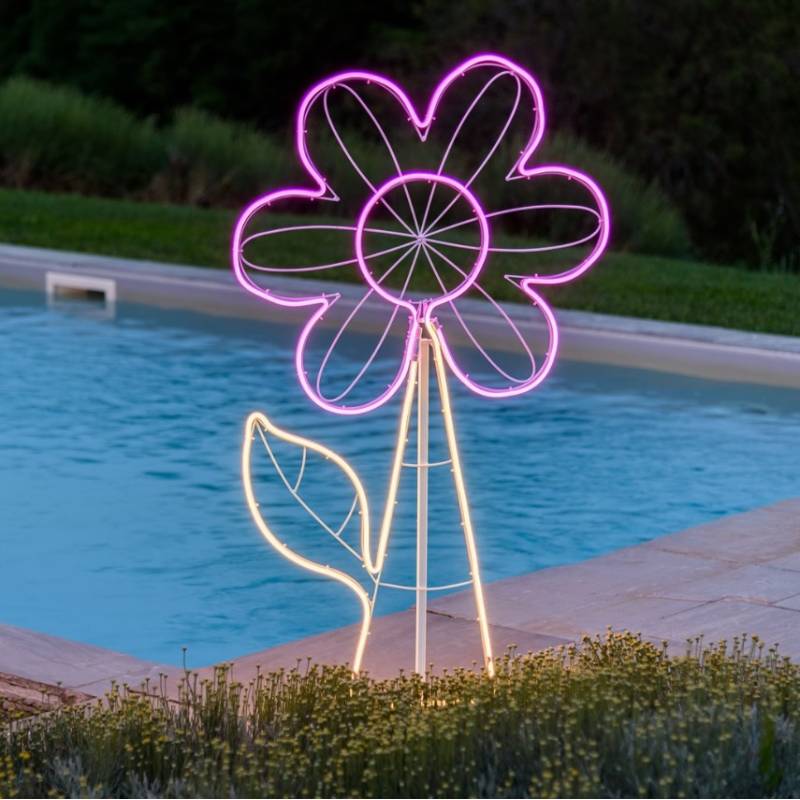 Lampe néon déco fleurs professionnel