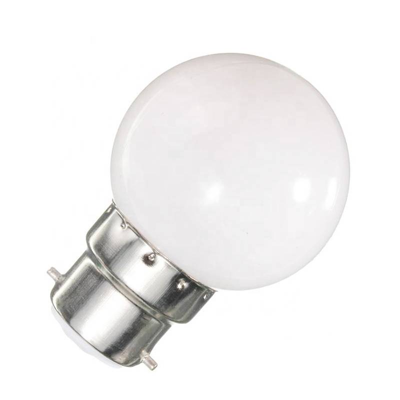 Ampoule B22 plastique 2W LED Blanc chaud G45 pour guirlande guinguette professionnelle