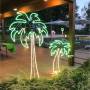 Lampe néon déco palmier XL 200x120 cm 1096 leds smd blanc chaud / vert professionnel