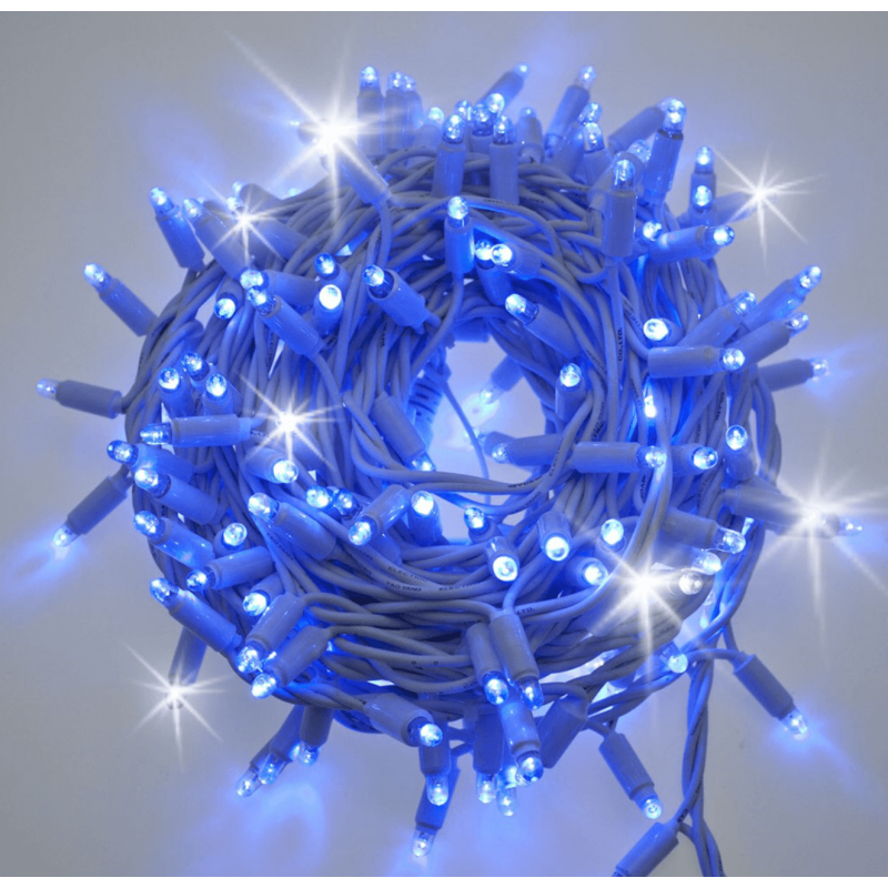 Guirlande lumineuse LED flash 10M bleue et blanche raccordable professionnelle