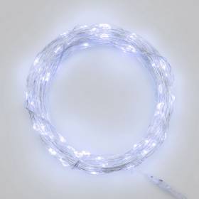 Guirlande lumineuse piles 12M 120 Micro LED blanc froid