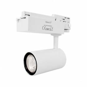 Spot LED orientable sur rail, aluminium blanc, 25 W blanc chaud 3000K IP20 blanc professionnel