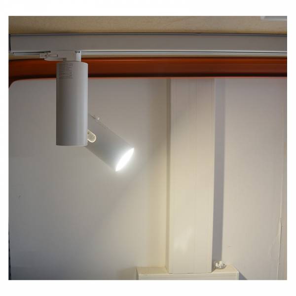 Spot sur rail 20W orientable LED blanc neutre angle ajustable IP20 blanc professionnel