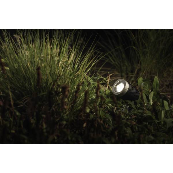 Spot sur pied LED extérieur noir alu 5w orientable blanc chaud 12V professionnel garden pro