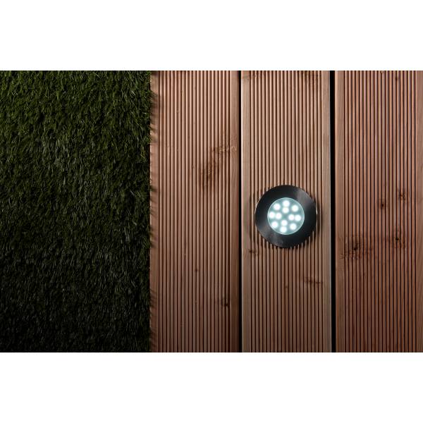Spot extérieur encastrable LED 1W IP67 rond blanc chaud Inox 316 12V Garden Pro