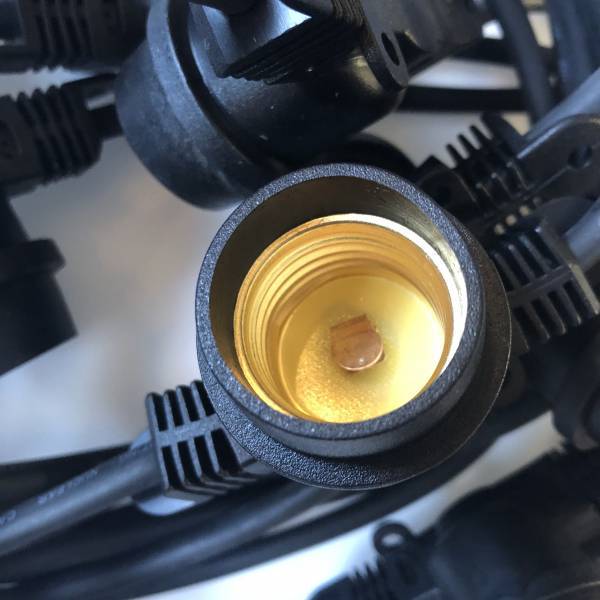 Guirlande guinguette 10 ampoules vintage spirale 10 mètres connectable extérieure câble noir