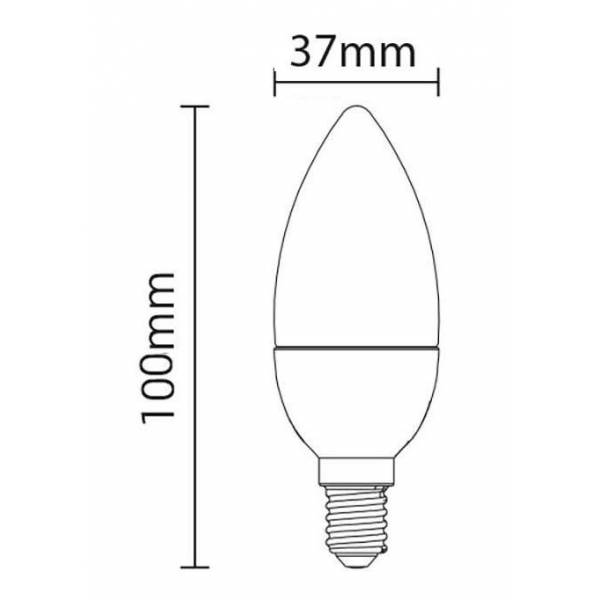 Ampoule LED E14 C37 6W 500 lumens 4000k blanc neutre dimensions salon chambre bougie