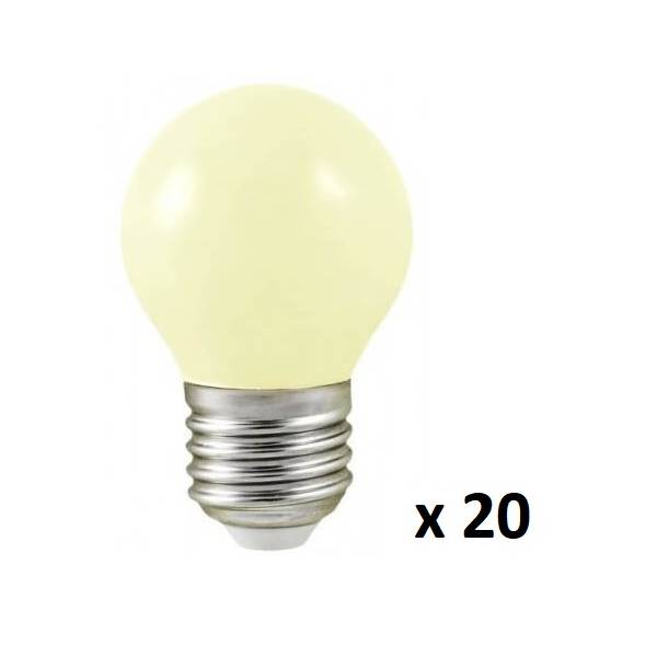 Guirlande guinguette extérieur 10M 20 ampoules LED blanc chaud E27 1W câble noir extensible