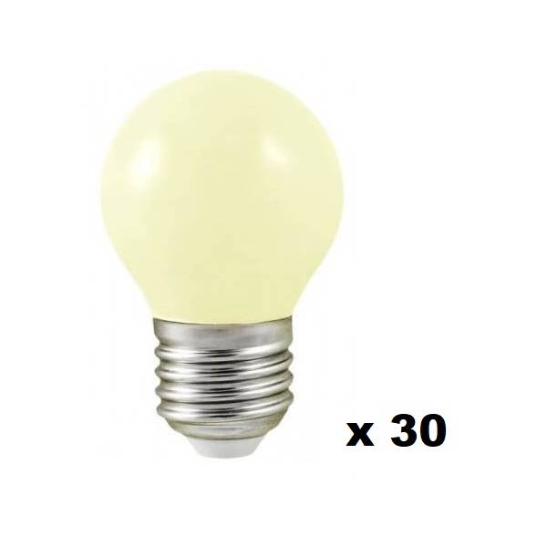 Guirlande guinguette 30M 30 ampoules 1W LED E27 blanc chaud extérieur raccordable