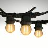 Guirlande lumineuse 10m 20 ampoules vintages ambrées 2W extérieur câble noir rond raccordable