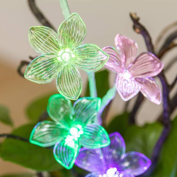 Branche lumineuse à fleurs LED RGB changement de couleurs avec piles 50 CM
