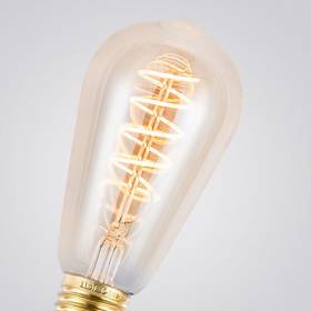 Ampoule vintage dimmable filament spirale ambrée 4W E27 ST64 blanc chaud 2200K