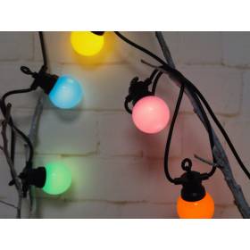 Guirlande guinguette 6M 20 ampoules LED multicolores prolongeable IP44 Professionnelle Elume