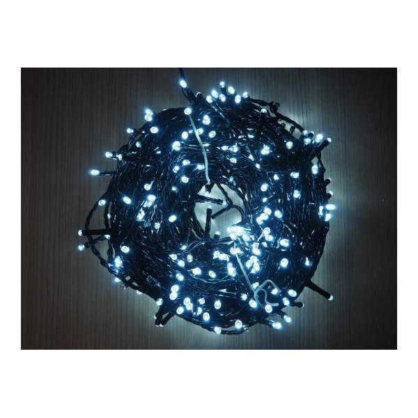 Guirlande lumineuse grande longueur 70M 1000 LED blanc froid fixe câble noir extérieure IP44 Elume