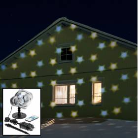 Projecteur pluie d'étoiles LED blanc chaud blanc froid télécommande 3W extérieur Noël professionnel