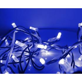 Guirlande lumineuse 20M classic'line 200 LED bleu scintillant 230V câble vert foncé qualité professionnelle Leblanc Chromex