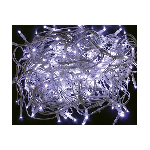 Guirlande lumineuse 20M 200 LED blanc froid lumière fixe 230V câble blanc Leblanc Chromex