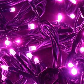 Guirlande lumineuse 20M 200 LED rose lumière fixe 230V câble rose qualité professionnelle Leblanc Chromex