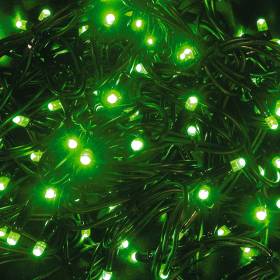 Guirlande lumineuse 20M 200 LED vert lumière fixe 230V câble vert qualité professionnelle Leblanc Chromex