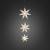 Décoration lumineuse 3 étoiles blanc chaud acrylique piles 64cm 24 LED Konstsmide