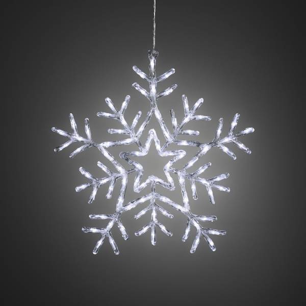 Flocon de neige lumineux acrylique 8 modes 58cm 90 LED blanc froid IP44 Konstsmide