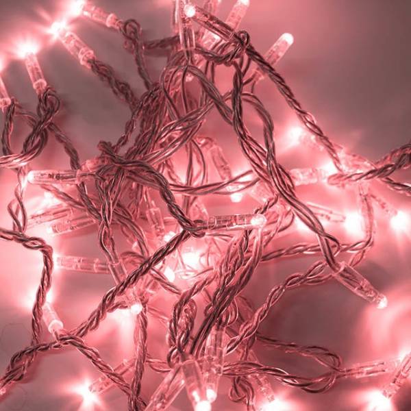 Guirlande lumineuse 20M LED rouge et blanc froid scintillante 24V câble transparent Leblanc Chromex