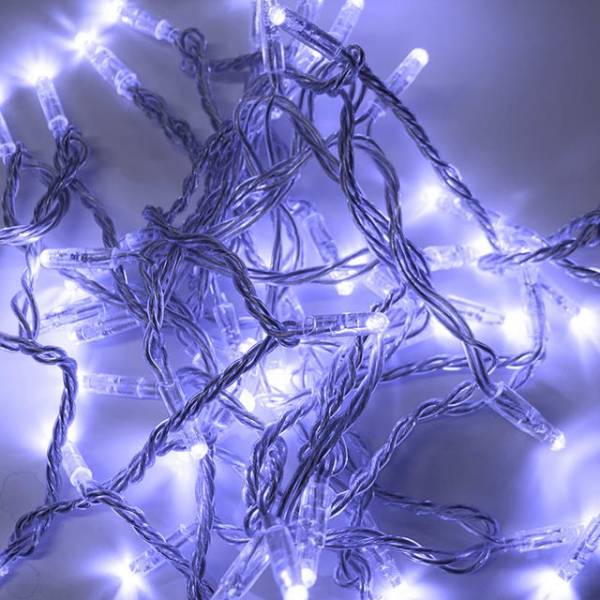 Guirlande lumineuse 20M 200 led bleu fixe 24V câble transparent Leblanc