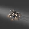 Guirlande lumineuse mini boules piles 1,5M 20 LED blanc chaud câble noir timer Konstsmide