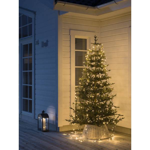 Guirlande lumineuse pour sapin Noël connectée h240cm 240 LED ambré câble noir IP44 24V Konstsmide