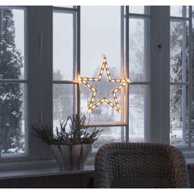 Silhouette fenêtre lumineuse étoile noël 47cm 35 LED blanc chaud konstsmide