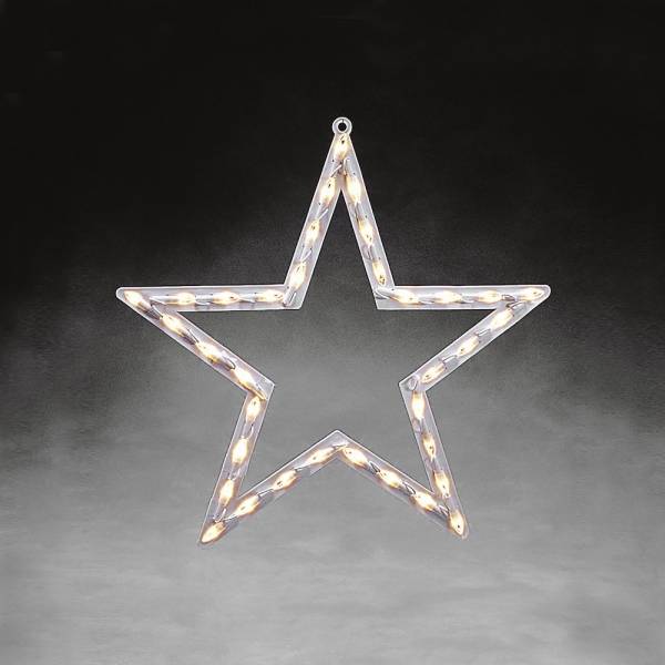 Silhouette fenêtre lumineuse étoile noël 47cm 35 LED blanc chaud